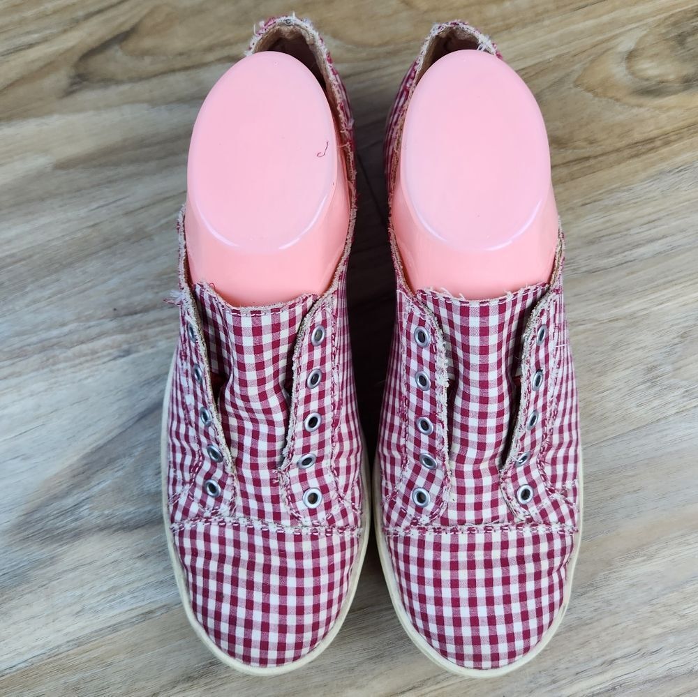 🐞Aerosoles Red Gingham Fabric Alter Ego Laceless Canvas Shoes Size 8 - Picture 4 of 12
